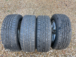 Land Range Rover P38a Discovery 2 18” Hurricane Alloy Wheels 8Jx18 4x matched set of good ALL TERRAIN TYRES