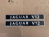Jaguar XJ12 XJ40 XJ81 XJS X305 6.0 V12 Inlet Manifold engine top enamel plaque badge set