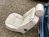 Jaguar SPORT XJR XJ40 Front Seats AEM Magnolia w Cherry Red Piping 88-92