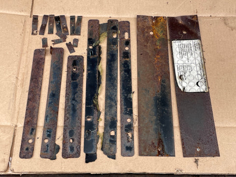 Jaguar XJS 3.6 Metal clamp bracket set for Under Bonnet Hood Liner insulation- average rusted condition.