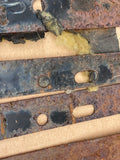 Jaguar XJS 3.6 Metal clamp bracket set for Under Bonnet Hood Liner insulation- average rusted condition.