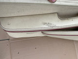 Jaguar XJ40 Daimler 86-92 XJR Leather Door Card set of four Magnolia with Cherry Red Piping