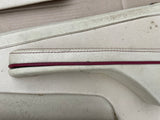 Jaguar XJ40 Daimler 86-92 XJR Leather Door Card set of four Magnolia with Cherry Red Piping