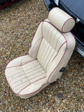 Jaguar SPORT XJR XJ40 Front Seats AEM Magnolia w Cherry Red Piping 88-92