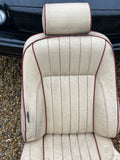 Jaguar SPORT XJR XJ40 Front Seats AEM Magnolia w Cherry Red Piping 88-92