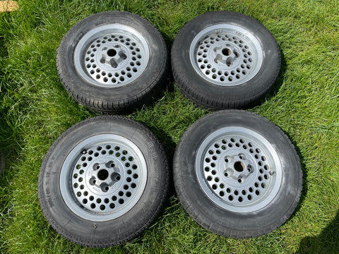 Daimler JAGUAR XJS Series 3 S3 DD6 XJ12 XJ6 Pepper Pot Wheels With Tyres X4 15” 6Jx15 H2 ET33