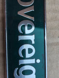 Jaguar X300 Sovereign boot badge Green back with silver lettering