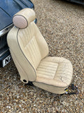 JAGUAR XJ40 XJ6 Sovereign AEM Magnolia Leather Front Right Seat with Sage Green piping 93-94 Van camper