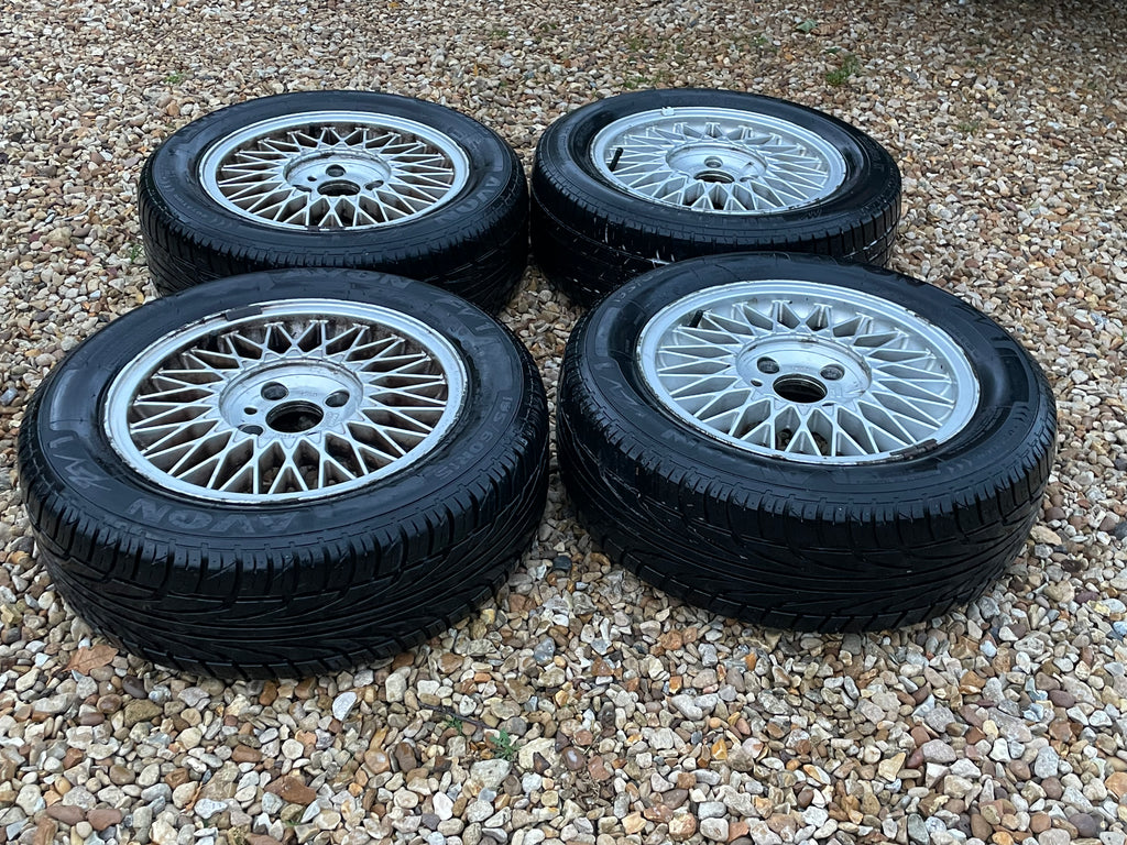 Saab Snowflake Rims Saab 900 9000 Lattice Cross Spoke Ronal 4x alloy wheels 15” – Black ...
