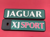 Jaguar X300 XJ6 XJ SPORT boot badges Green back with silver lettering VGC